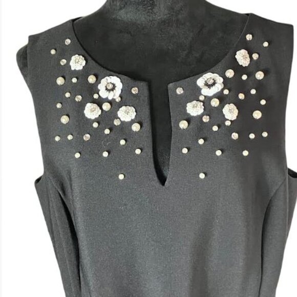 Roz and Ali Pearl and Sequin Embellished Black Evening Dress Size 16 EUC - Picture 2 of 13